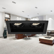 Spot Incastrat Dreptunghiular Fascicul Reglabil Negru Dulie 2xMR16 L185xH33mm