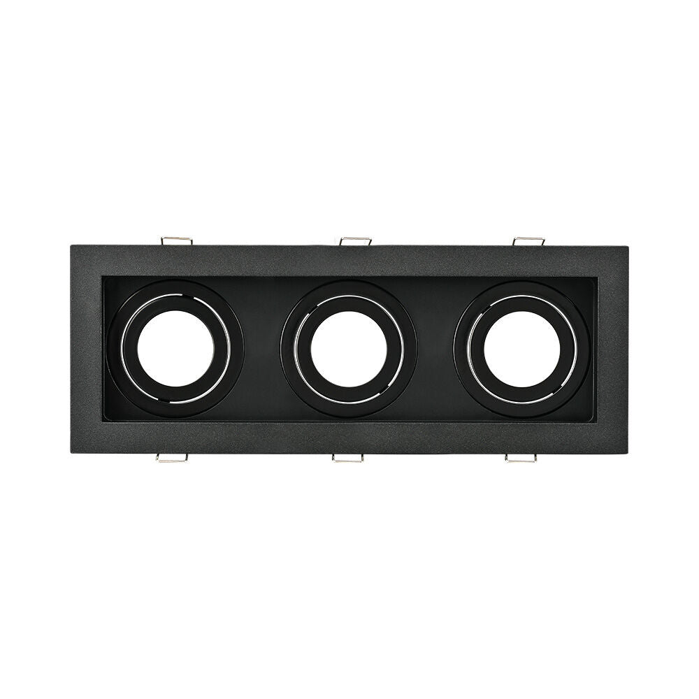 Spot Incastrat Dreptunghiular Fascicul Reglabil Negru Dulie 3xMR16 L270xH33mm