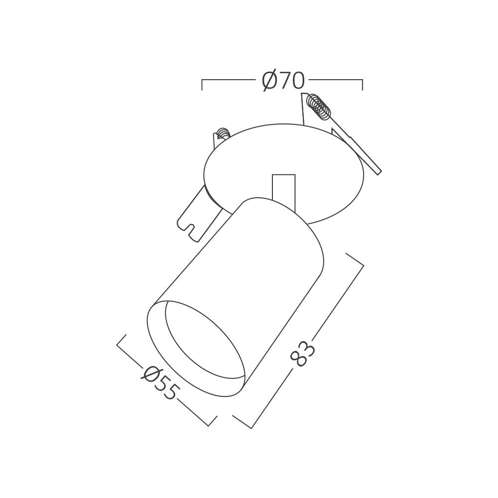 Spot Incastrat Orientabil Rotund Alb Dulie GU10 Ø55x83mm