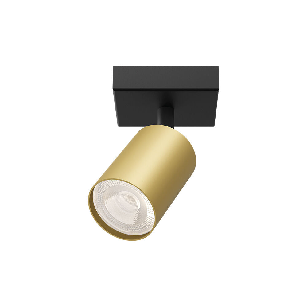 Spot Aplicat Orientabil Rotund Negru & Auriu Dulie GU10 Ø55x120mm