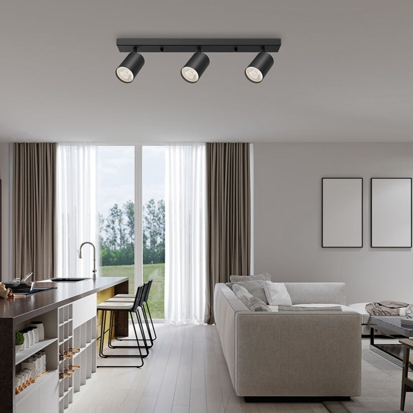 Lustra Neagra Liniara cu 3 Spoturi Reglabile 3xGU10