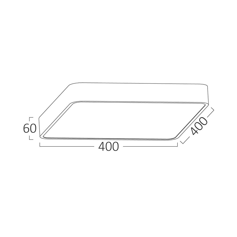 Plafoniera LED Alba 36W BLADE Patrata Echivalent 400W Dimabila 3 Lumini din Buton