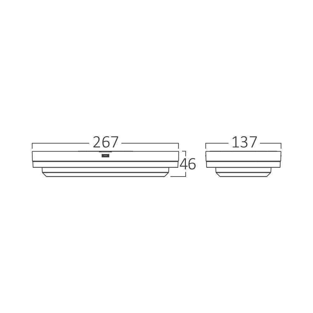 Aplica LED Bulkhead Neagra 18W 2020lm IP65 CCT
