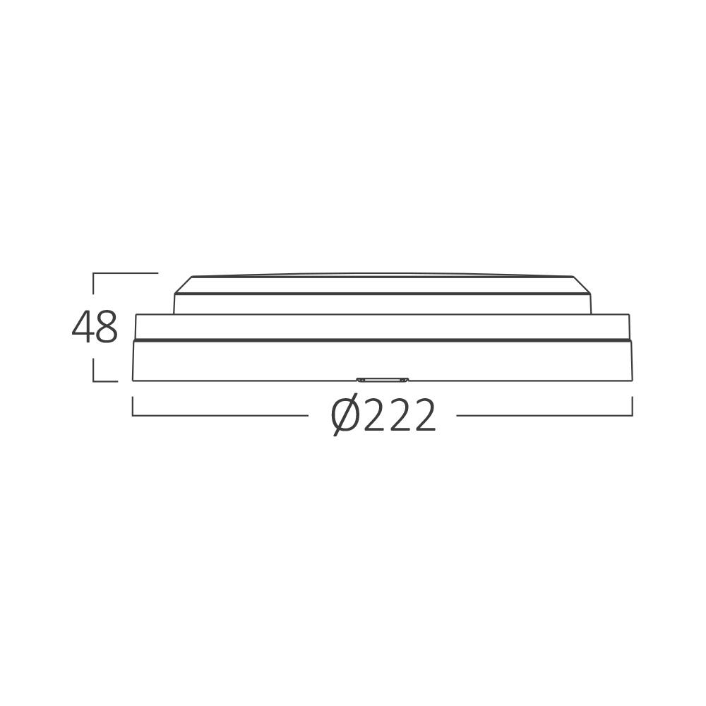 Plafoniera LED White Bulkhead 18W, 22cm, IP65, CCT, 2020lm cu Senzor