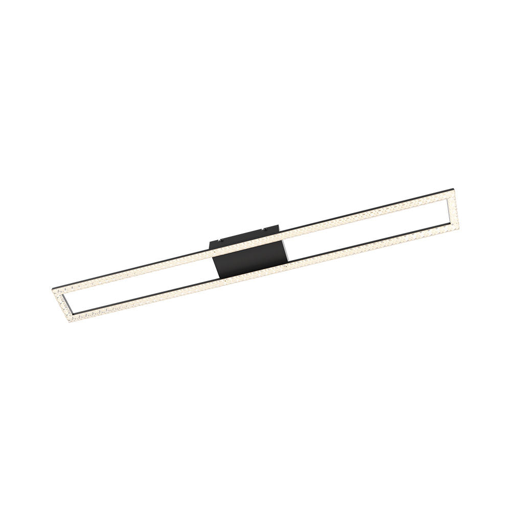 Lustra LED Rectangular 108cm Cristal Black Echivalent 400W Telecomanda