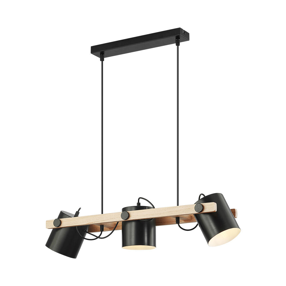 Lustra Suspendata cu 3 Spoturi Reglabile Black & Brown