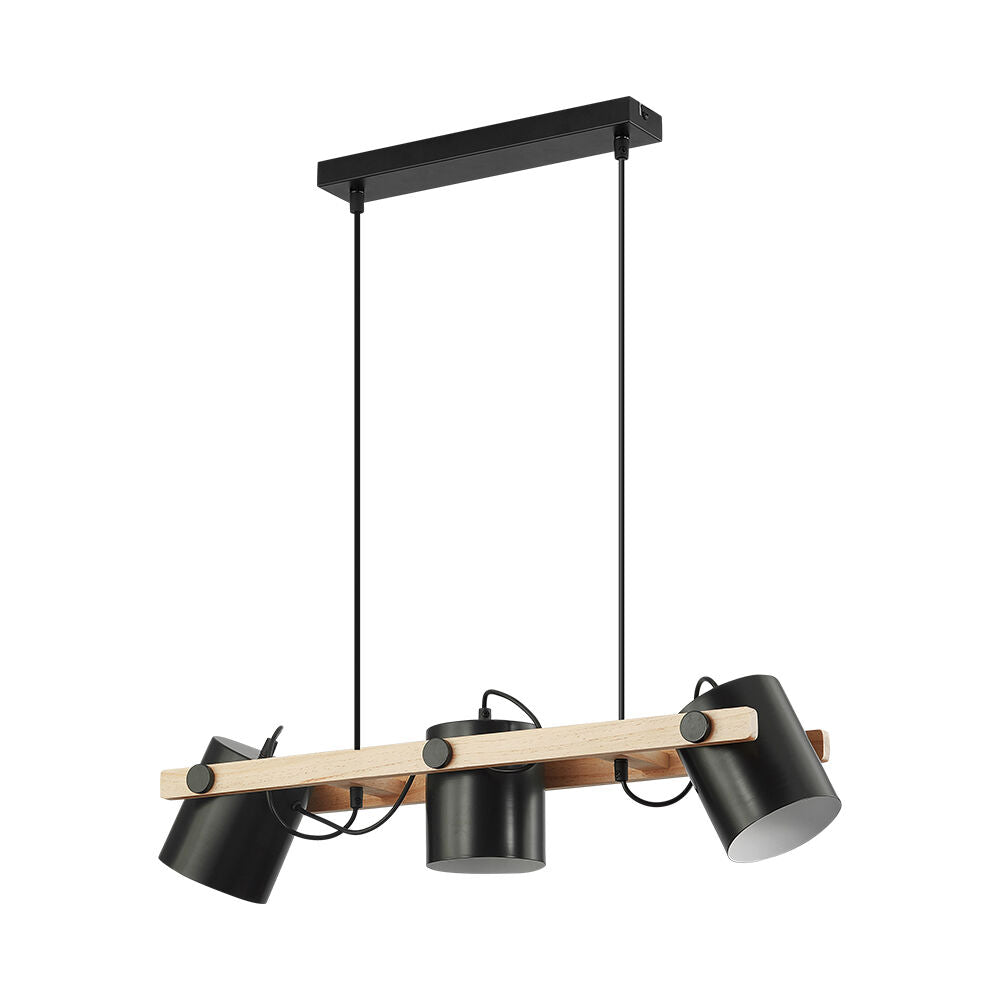Lustra Suspendata cu 3 Spoturi Reglabile Black & Brown