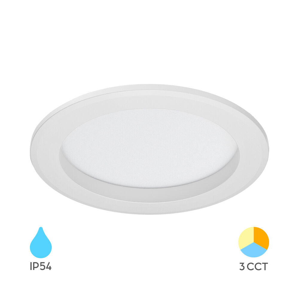 Spot LED 14W Incastrabil CCT cu 3 Lumini Rotund Alb pentru Exterior IP54
