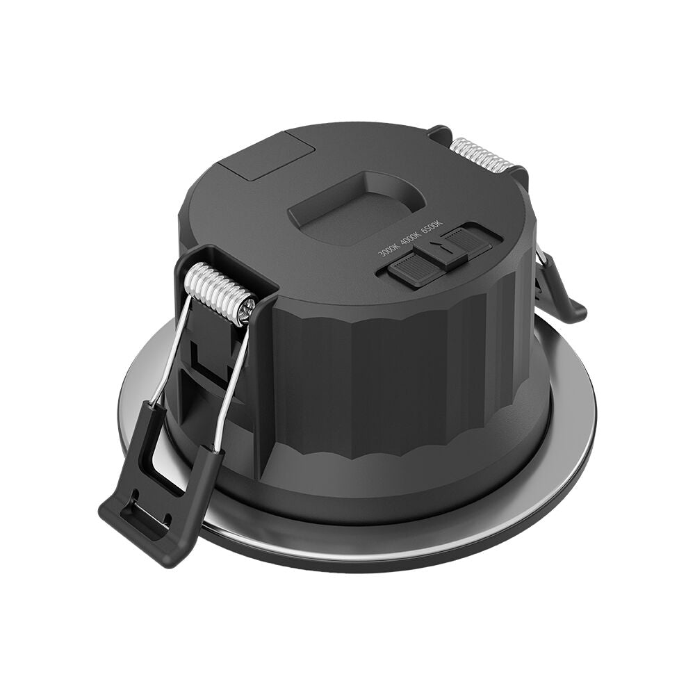 Spot LED 9W Incastrabil CCT cu 3 Lumini Rotund Negru pentru Exterior IP54