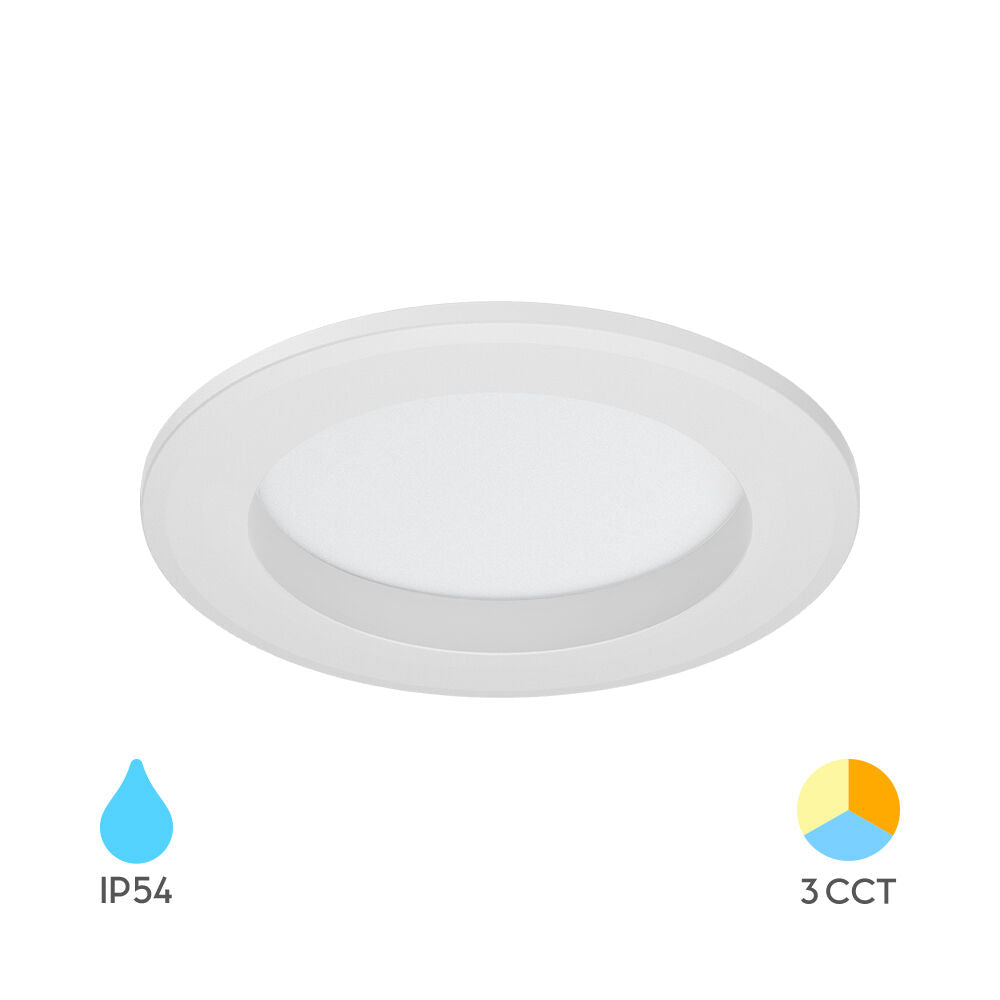 Spot LED 9W Incastrabil CCT cu 3 Lumini Rotund Alb pentru Exterior IP54