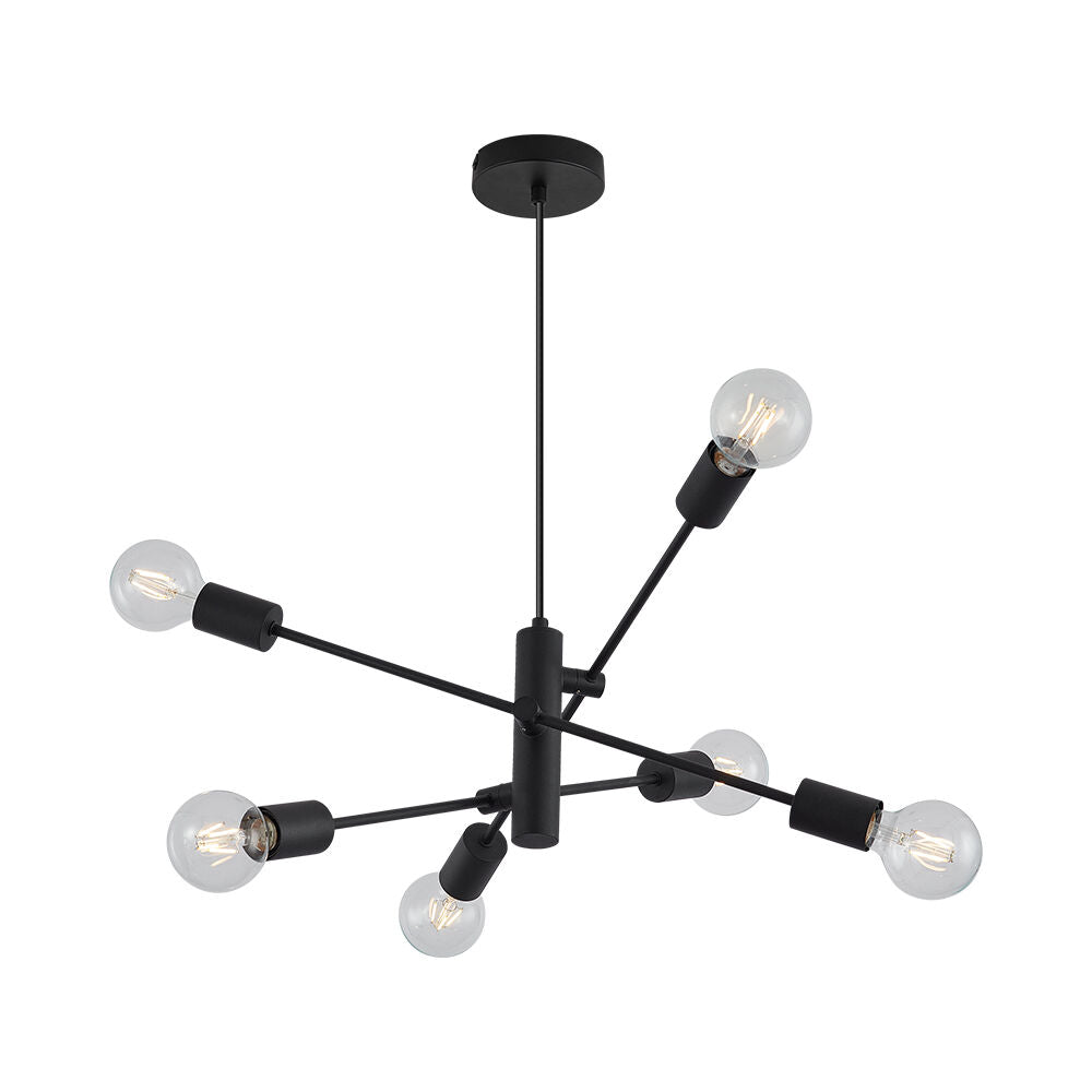 Lustra Stil Nordic Black Mid-Century 6xE27