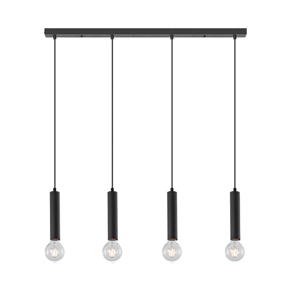 Lustra Suspendata Nordic Cilindric Black SOLVEN 4xE27