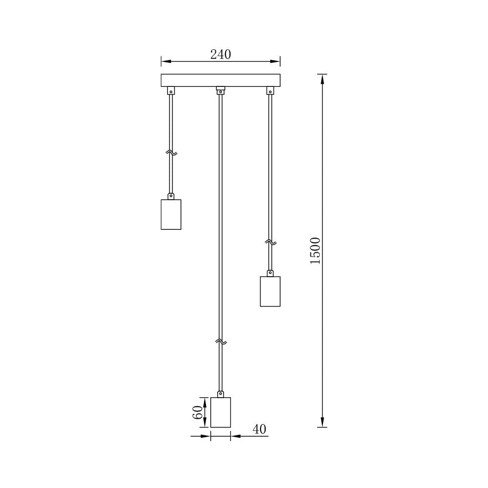 Lustra Suspendata SERY Black 3xE27