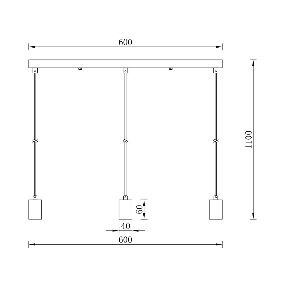 Lustra Suspendata SERY Line Black 3xE27