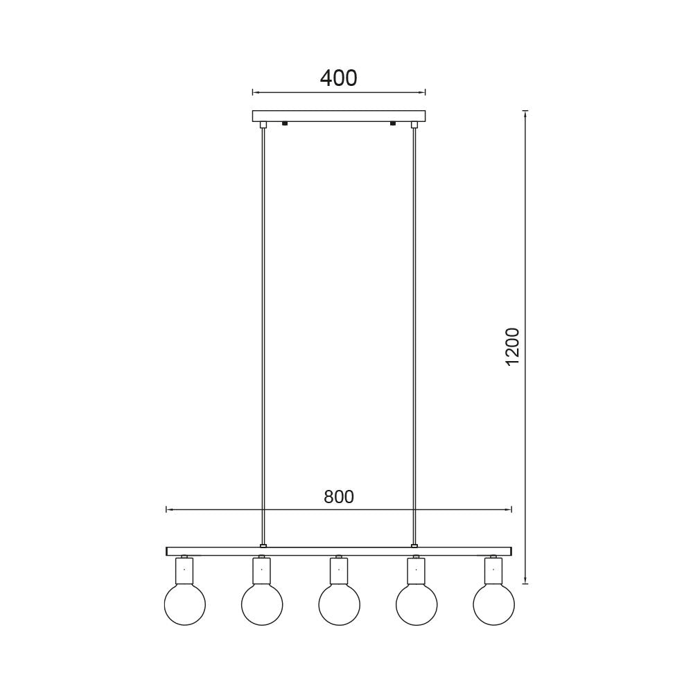 Lustra Suspendata SERY Line Black 5xE27