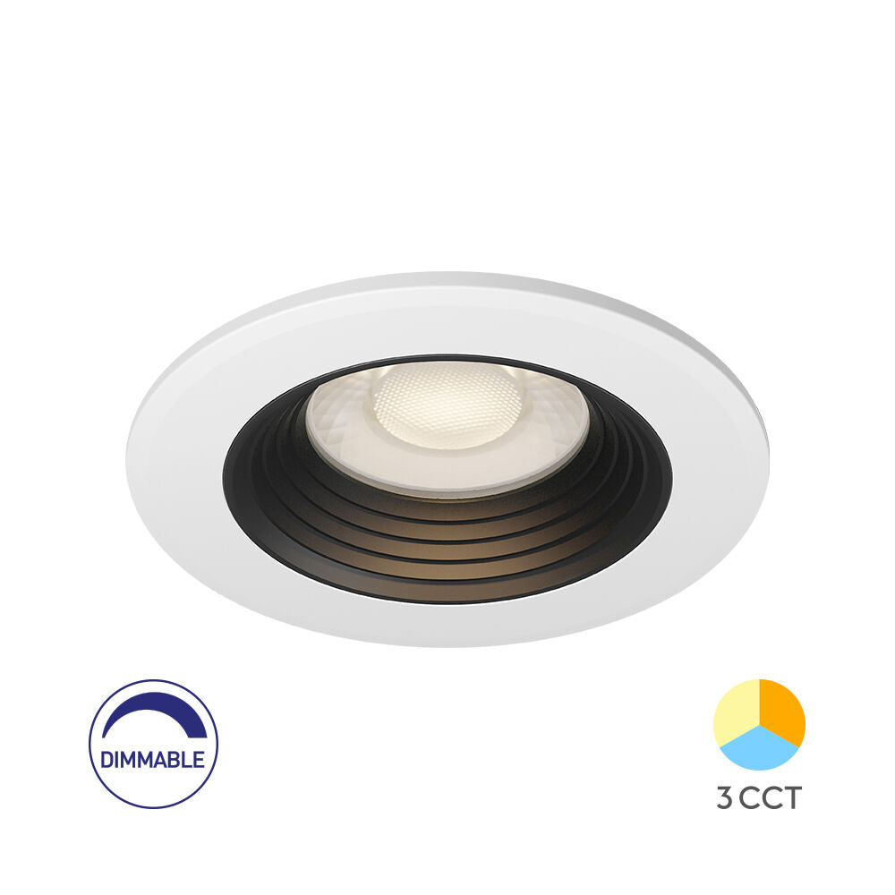 Spot LED Incastrabil Rotund Alb si Negru Dimabil cu 3 Lumini ⌀8.5CM
