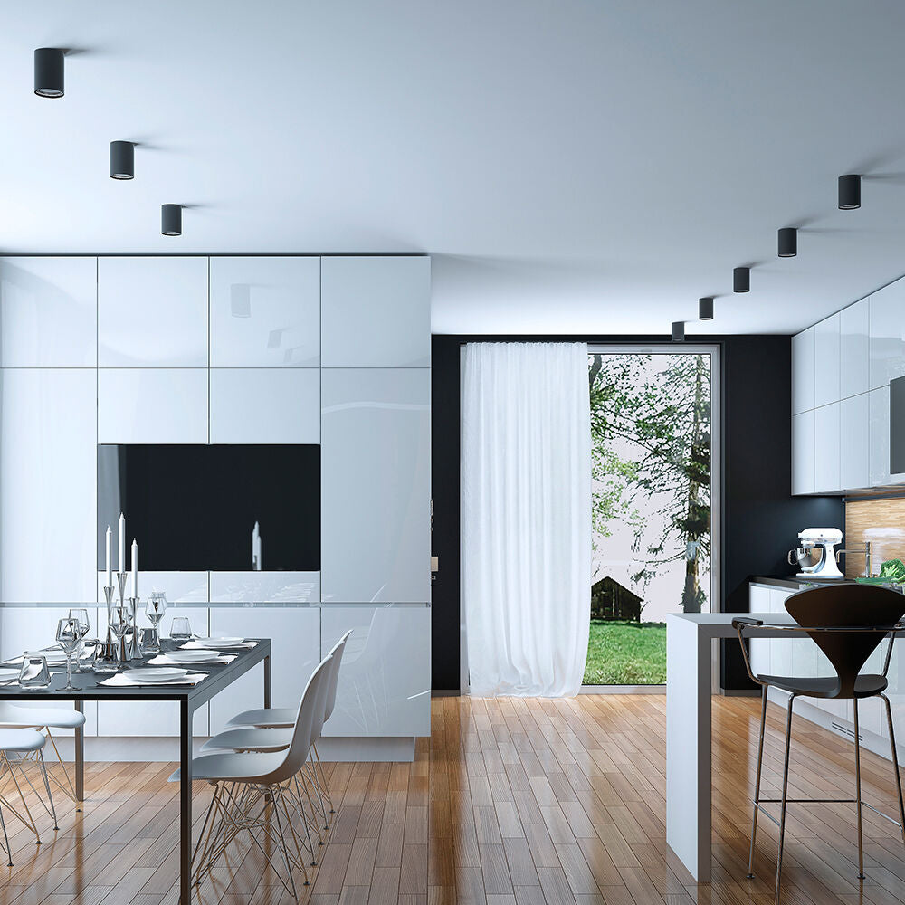 Spot Aplicat Rotund Negru Dulie GU10 Ø55x102mm