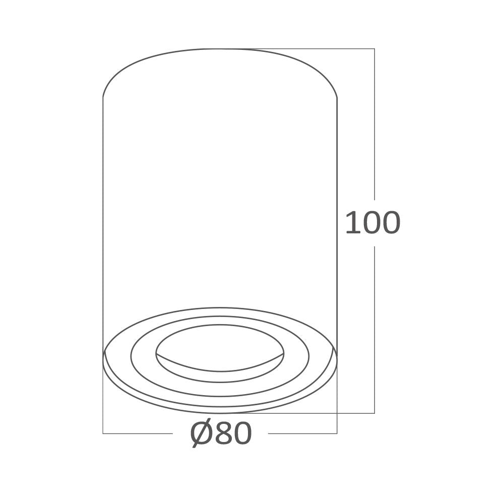 Spot Aplicat Rotund Fascicul Reglabil Alb Dulie GU10 Ø80x100mm