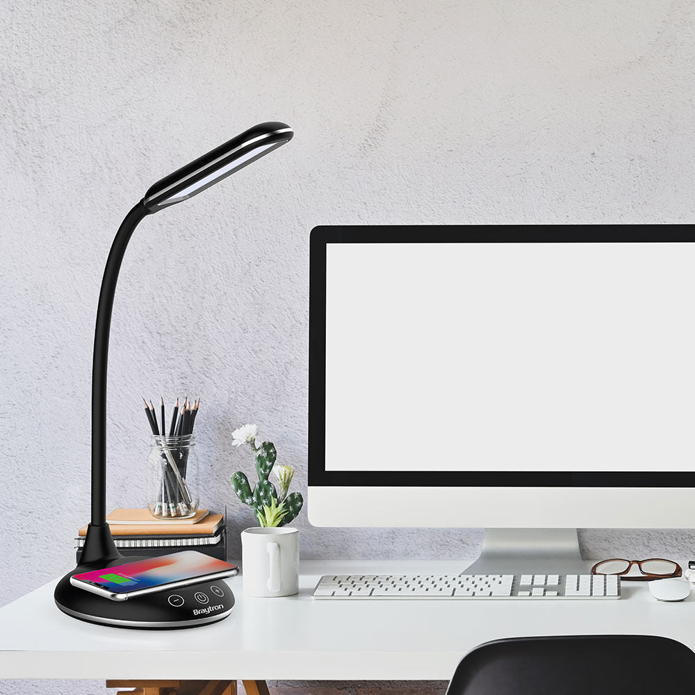 Veioza LED Neagra Dimabila Incarcare Wireless 3 Tipuri de Lumina 48CM