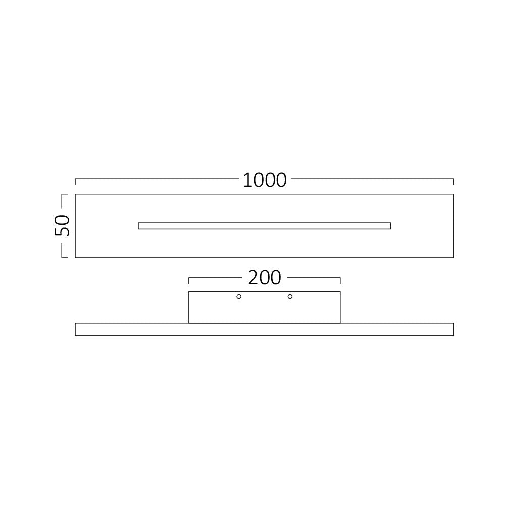 Aplica LED VELARIS 30W Neagra 100cm