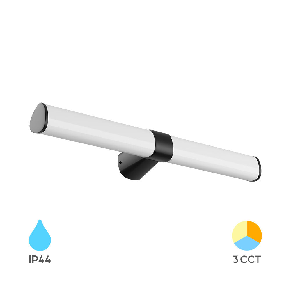 Aplica LED Baie 16W ORVIA Neagra 60cm 3 Lumini din Buton