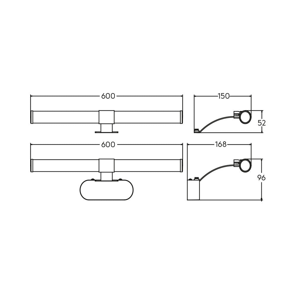 Aplica LED Baie 7W ELVANI Neagra 40cm Lumina Neutra