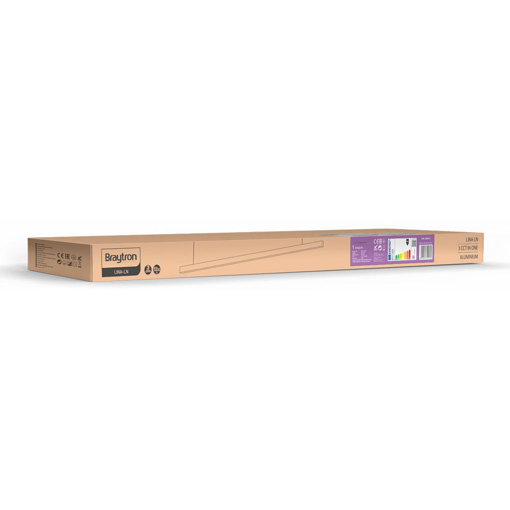 Lustra LED Suspendata Liniara Neagra LINA 120cm 3 Lumini din Buton Echivalent 300W