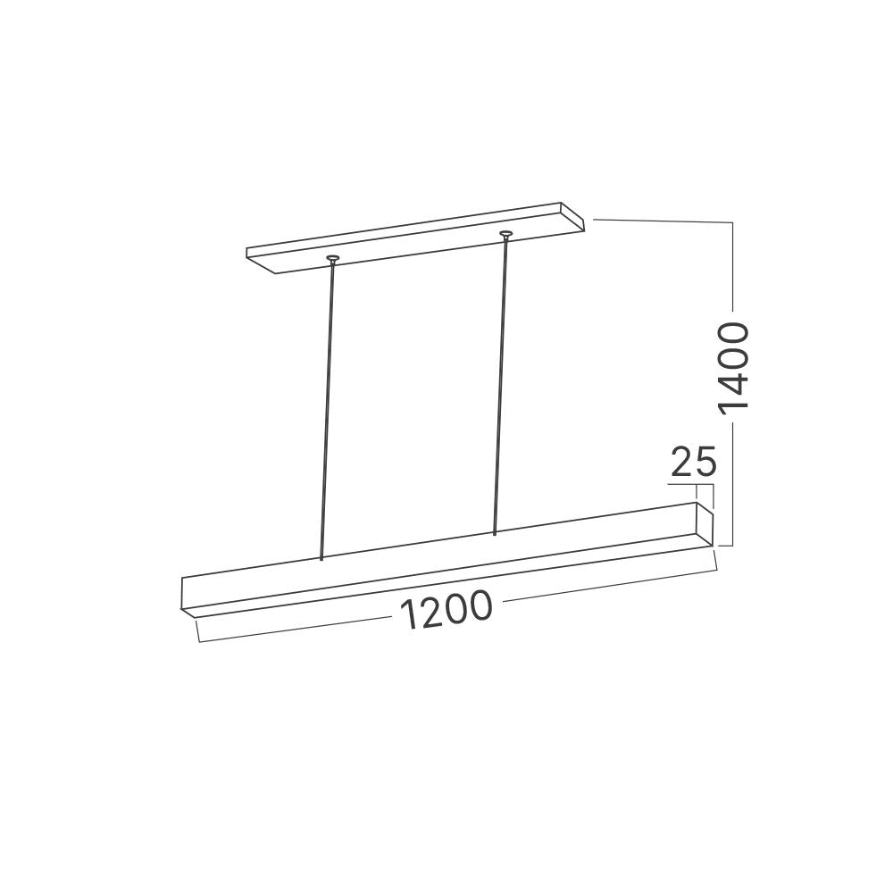Lustra LED Suspendata Liniara Gold LINA 120cm 3 Lumini din Buton Echivalent 300W
