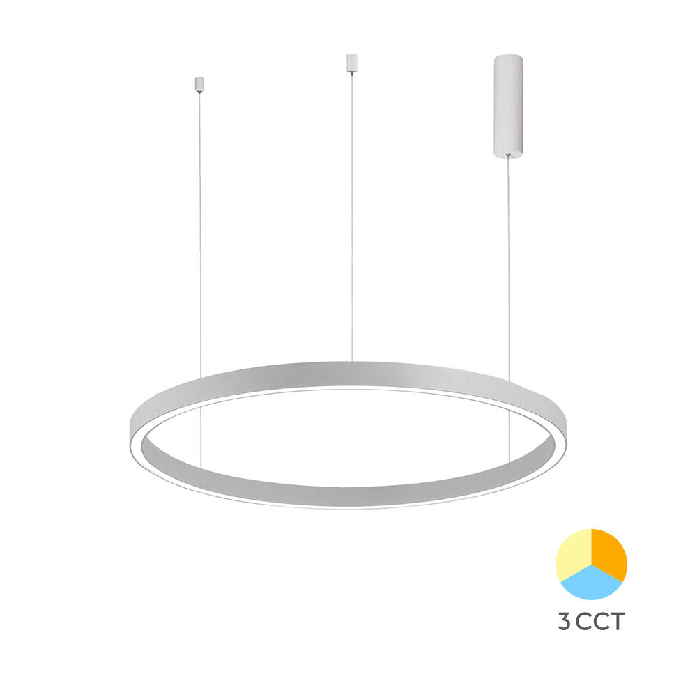 Lustra LED Suspendata TULLIO 60cm White 1 Segment Echivalent 300W