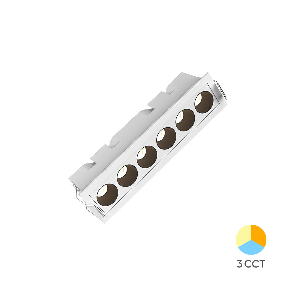 Spot LED Liniar Incastrabil CCT Alb si Negru cu 3 Lumini 16.3x4.1CM