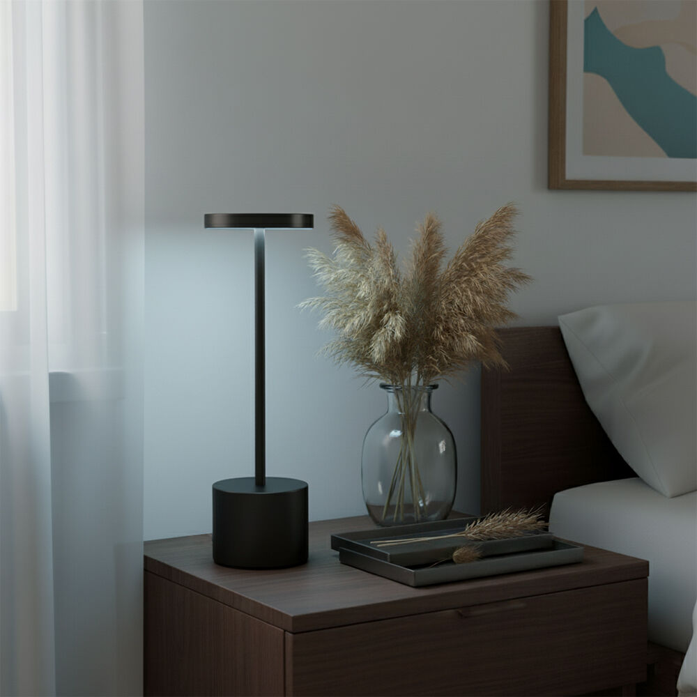 Veioza LED Decorativa Neagra 3 Tipuri de Lumina 34CM IP44