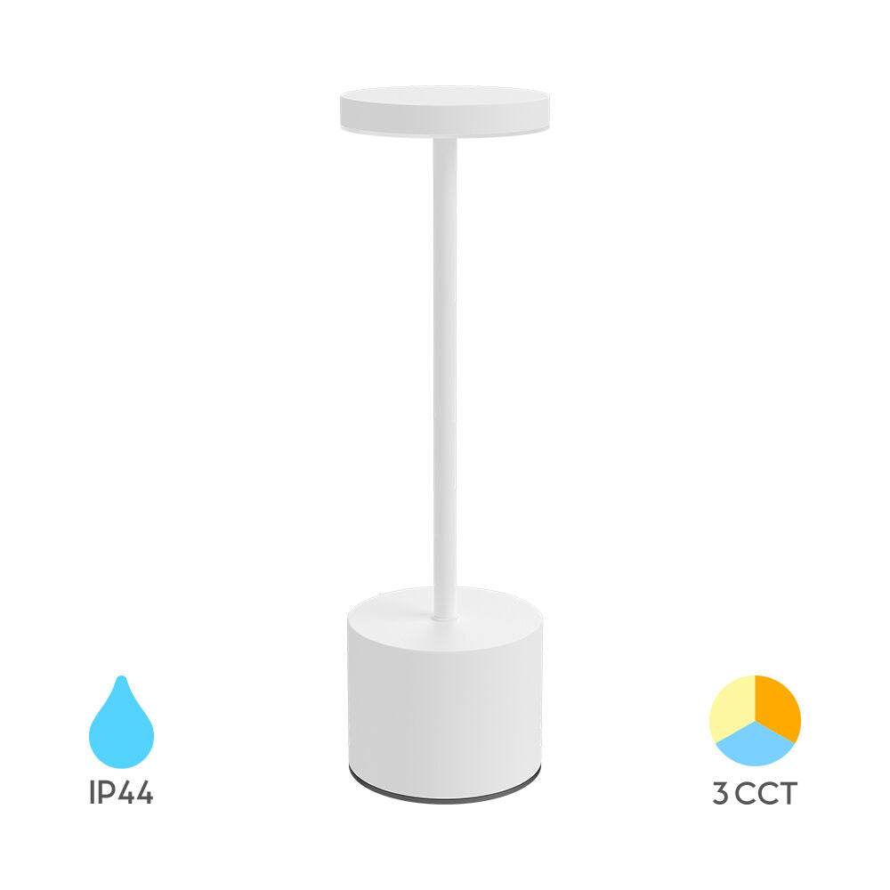 Veioza LED Decorativa Alba 3 Tipuri de Lumina 34CM IP44