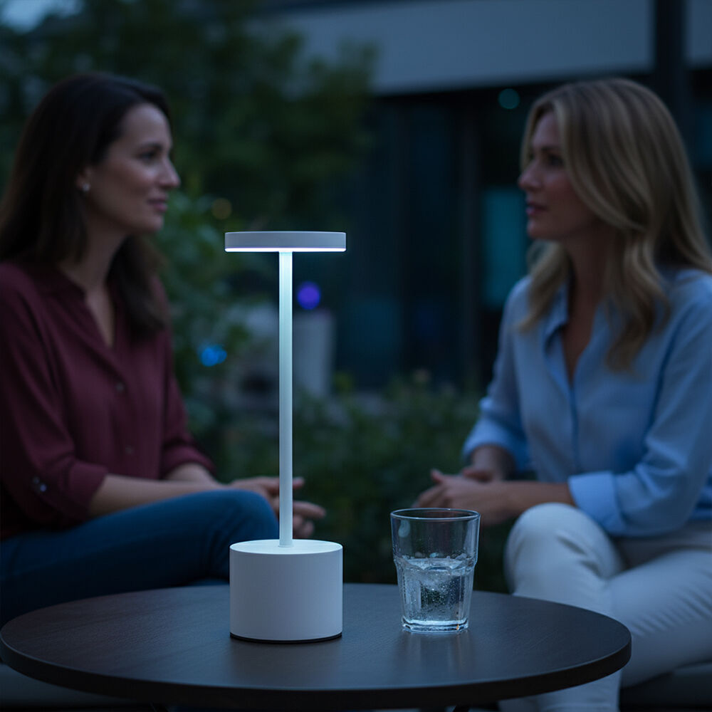 Veioza LED Decorativa Alba 3 Tipuri de Lumina 34CM IP44