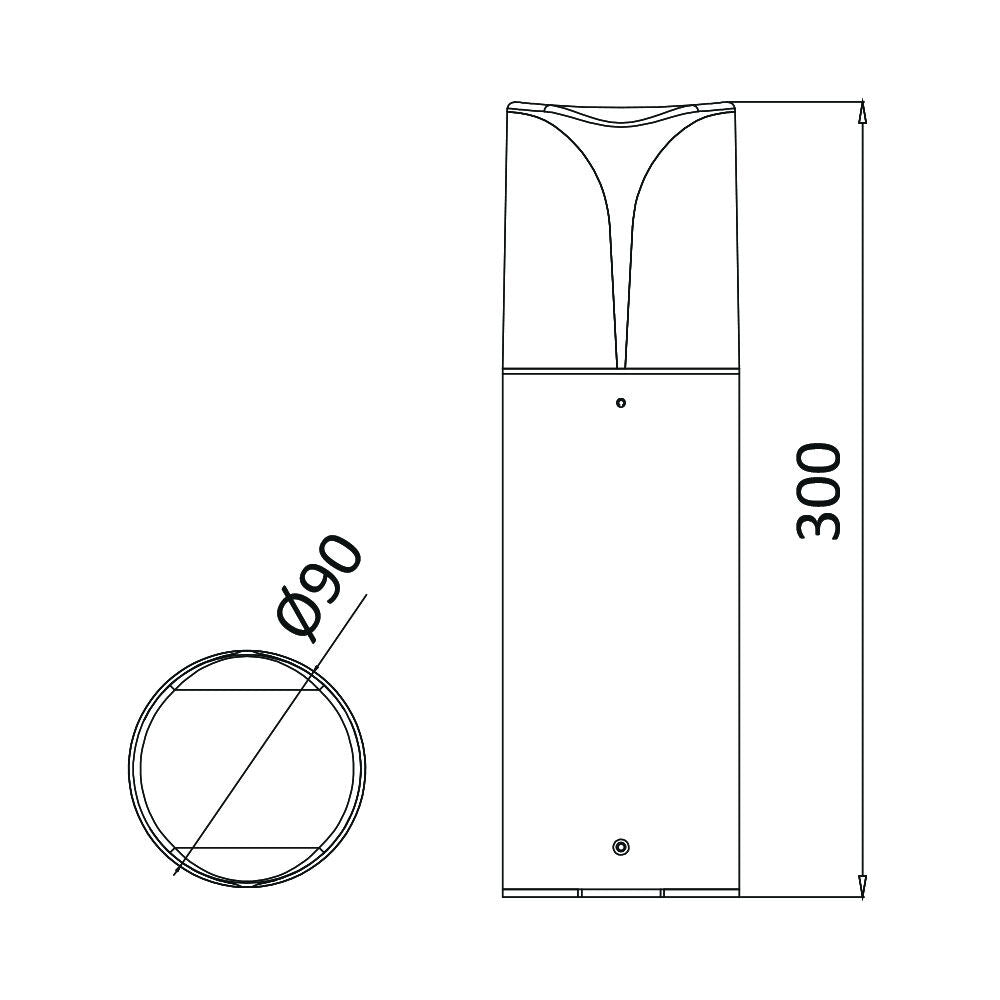 Stalp de iluminat exterior LIORA 1xE27 30CM