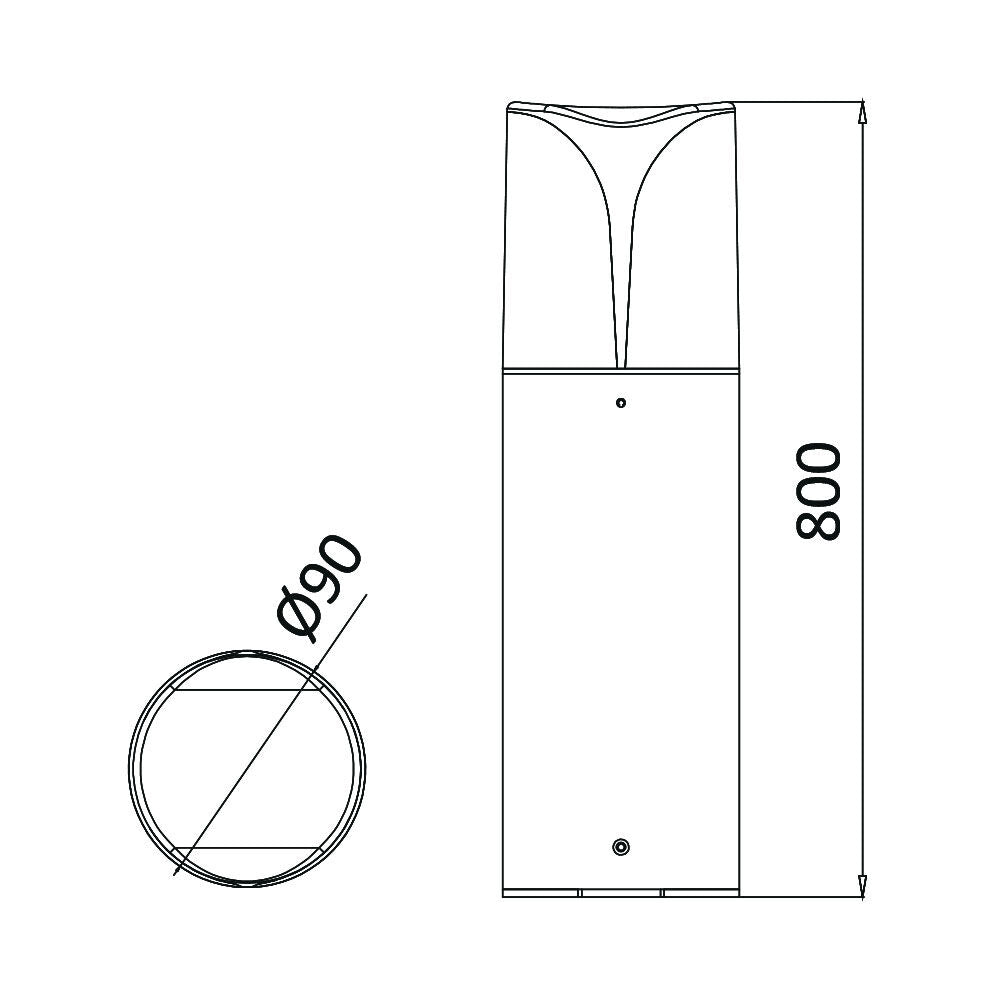 Stalp de iluminat exterior LIORA 1xE27 80CM