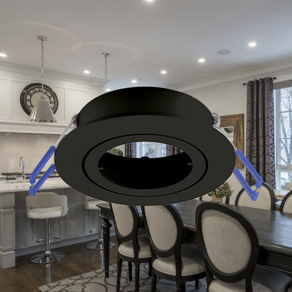 Spot Incastrat Rotund Fascicul Reglabil Negru Dulie MR16 Ø82x25mm