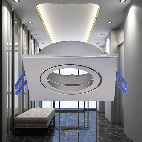 Spot Incastrat Patrat Fascicul Reglabil Argintiu Dulie MR16 L82xH25mm