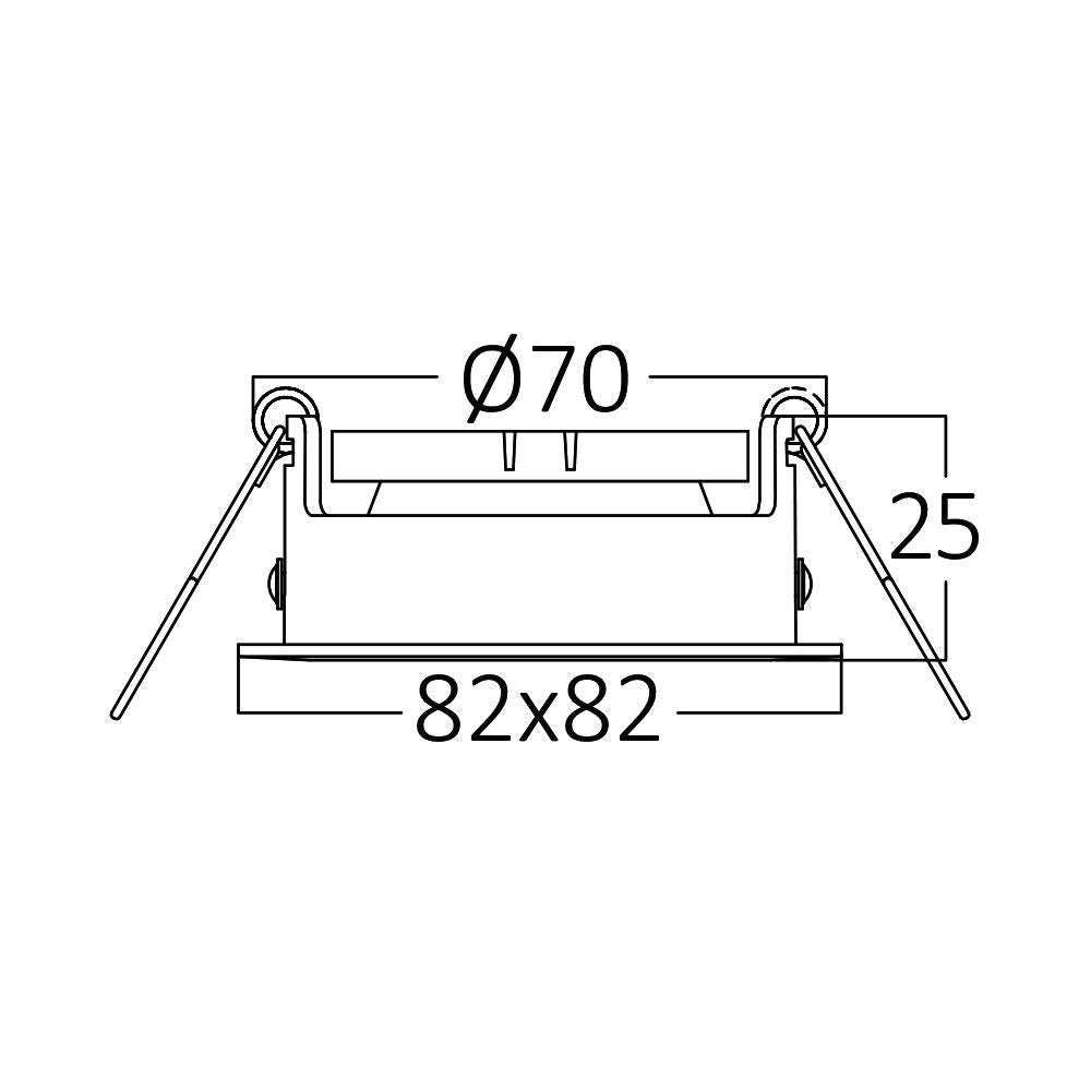 Spot Incastrat Patrat Fascicul Reglabil Argintiu Dulie MR16 L82xH25mm