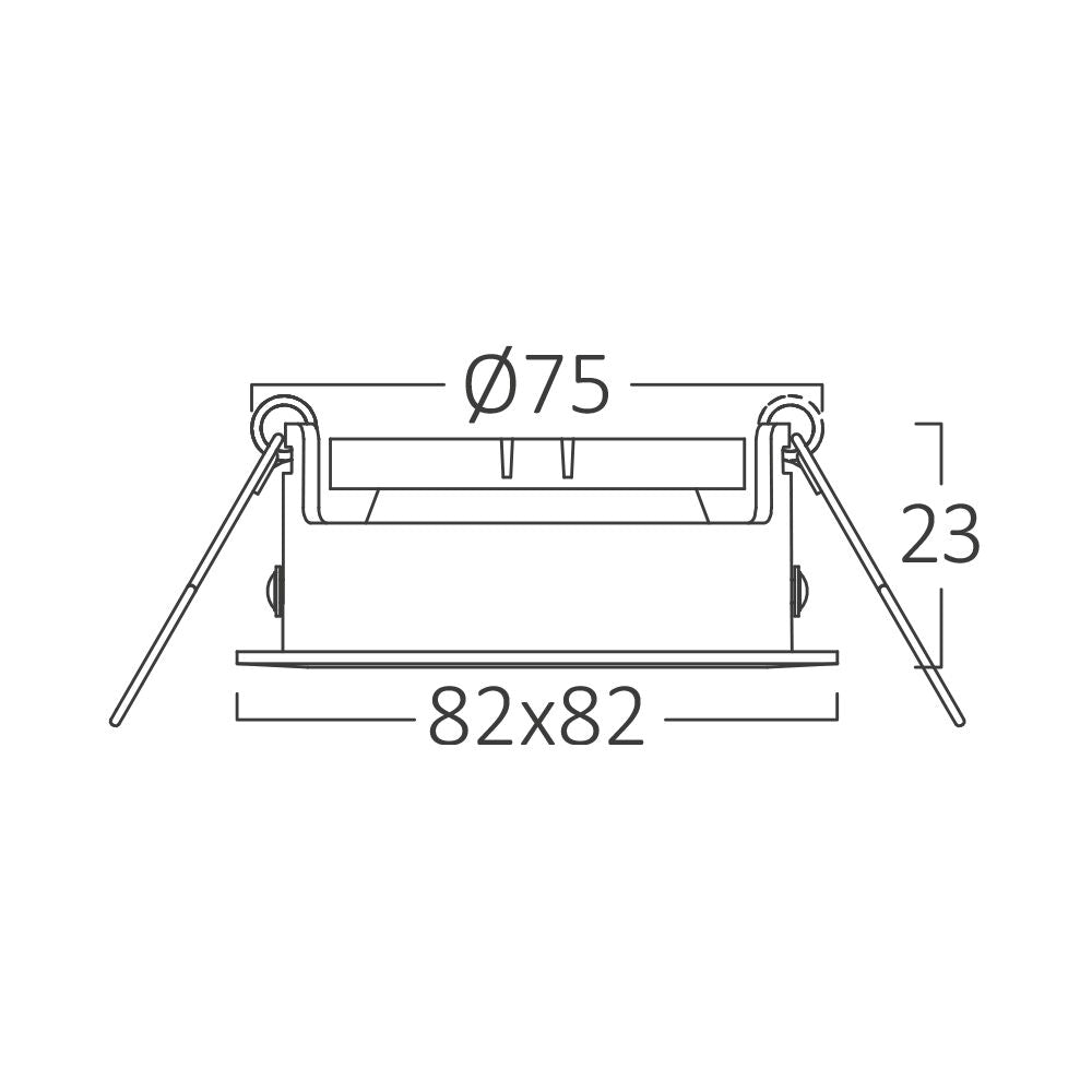 Spot Incastrat Patrat Fascicul Reglabil Alb Dulie MR16 L82xH23mm