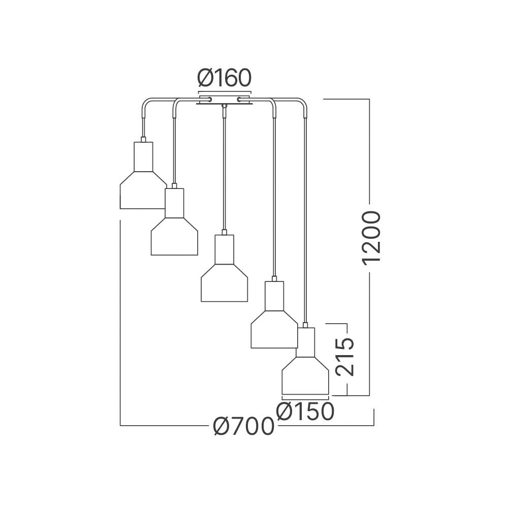 Lustra Suspendata 5xE27 Arcane Black