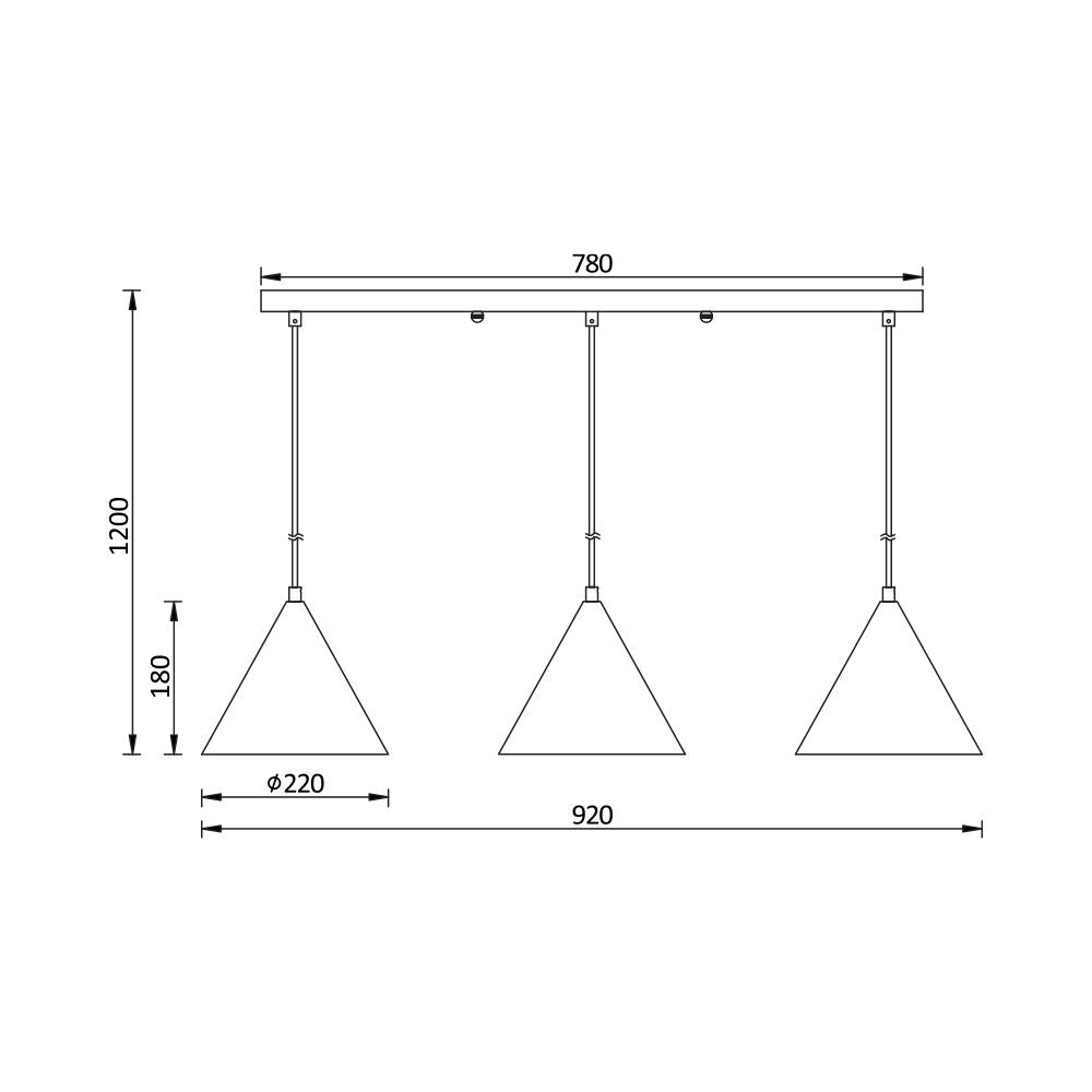 Lustra Suspendata TRYG Line Gold 3xE27