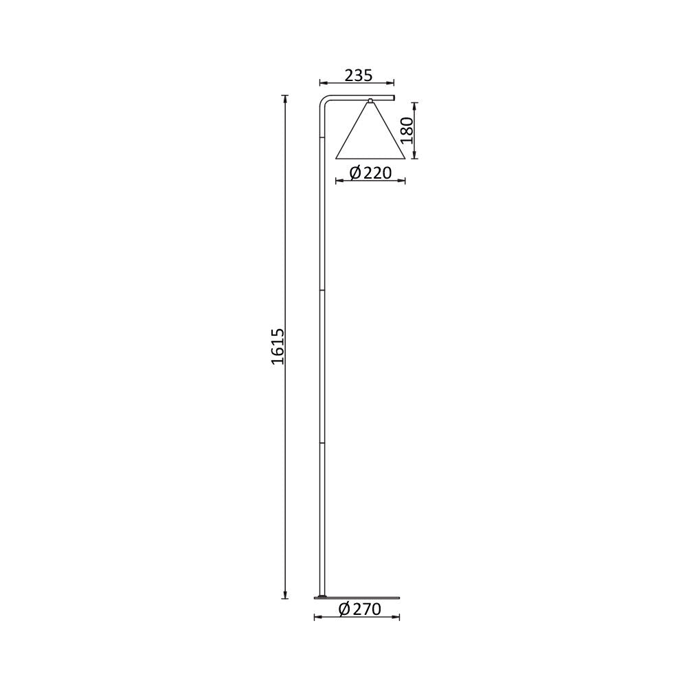 Lampadar TRYG Black & Gold 162CM