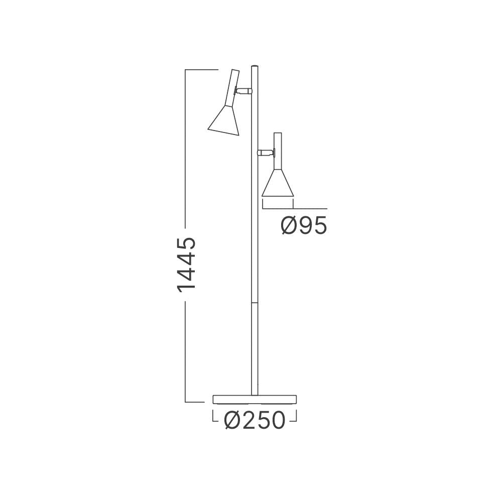 Lampadar Modern Black SKARN 140CM