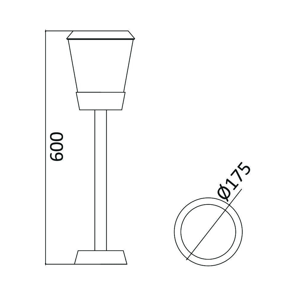 Stalpisor de Gradina PARIS Grey 60cm, IP54, 1xE27