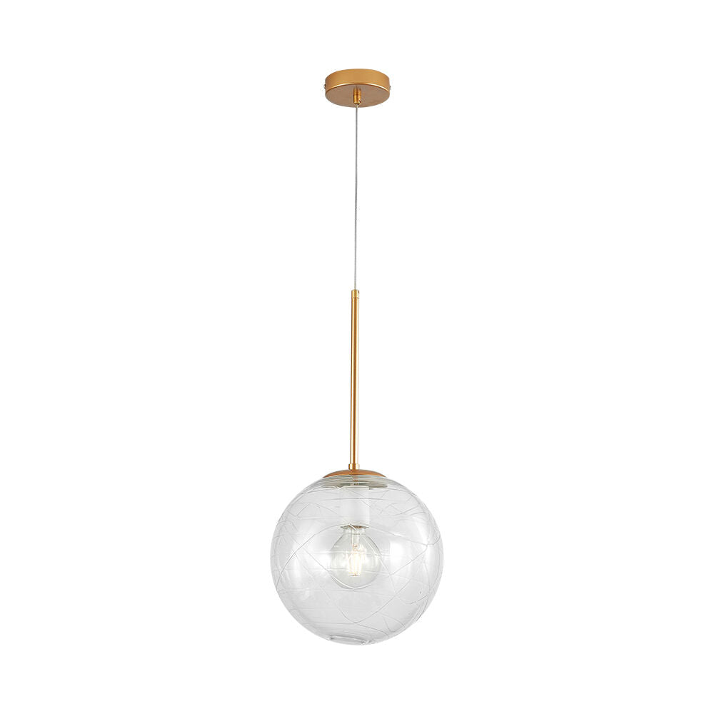 Pendul KENA Gold Abajur Transparent 1xE27 Ø25CM