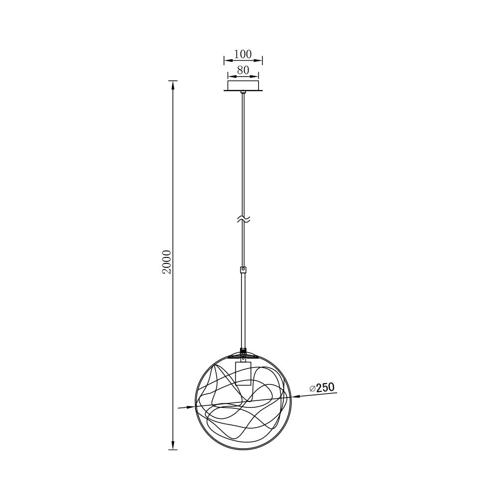 Pendul KENA Gold Abajur Transparent 1xE27 Ø25CM