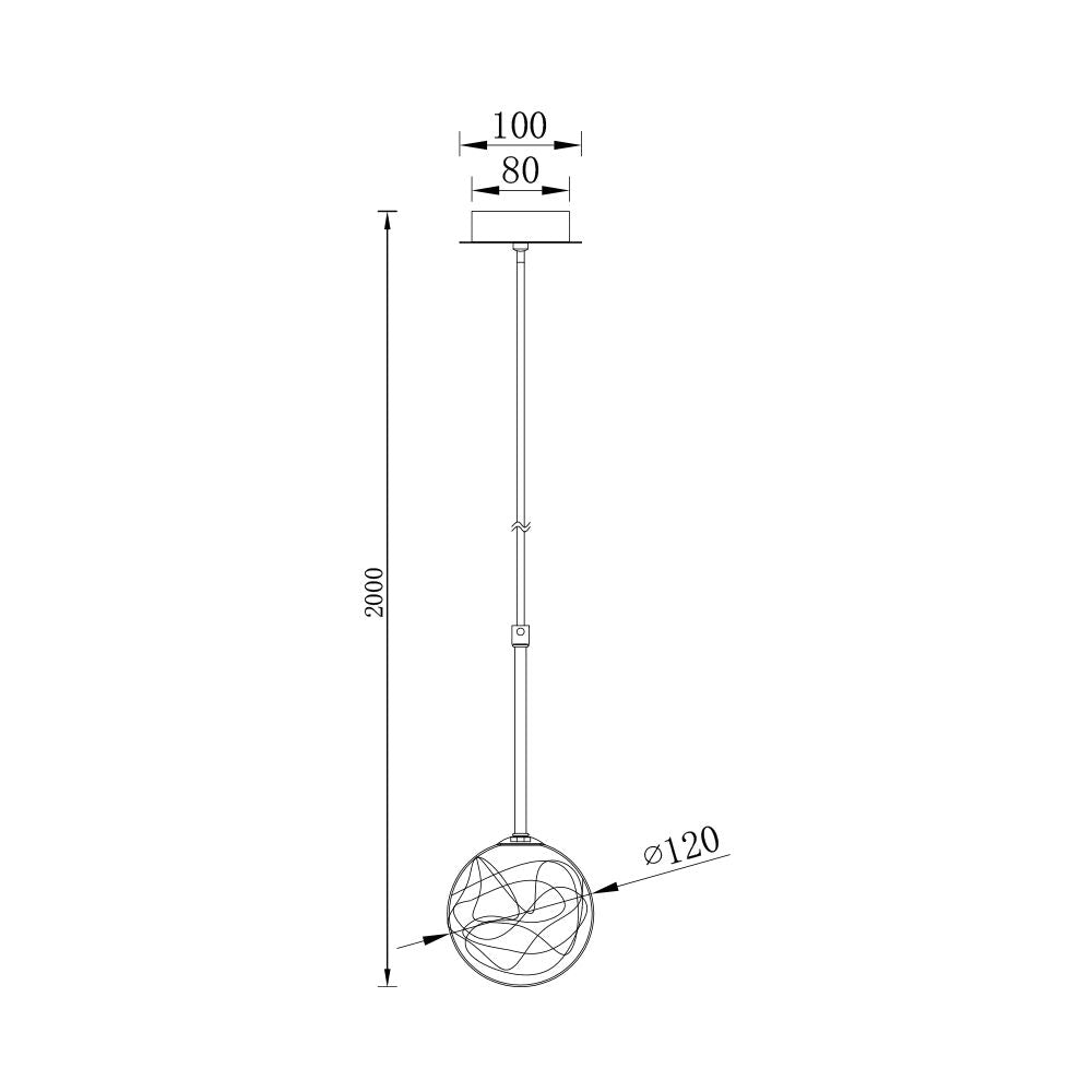 Pendul KENA Gold Abajur Transparent 1xG9 Ø12CM