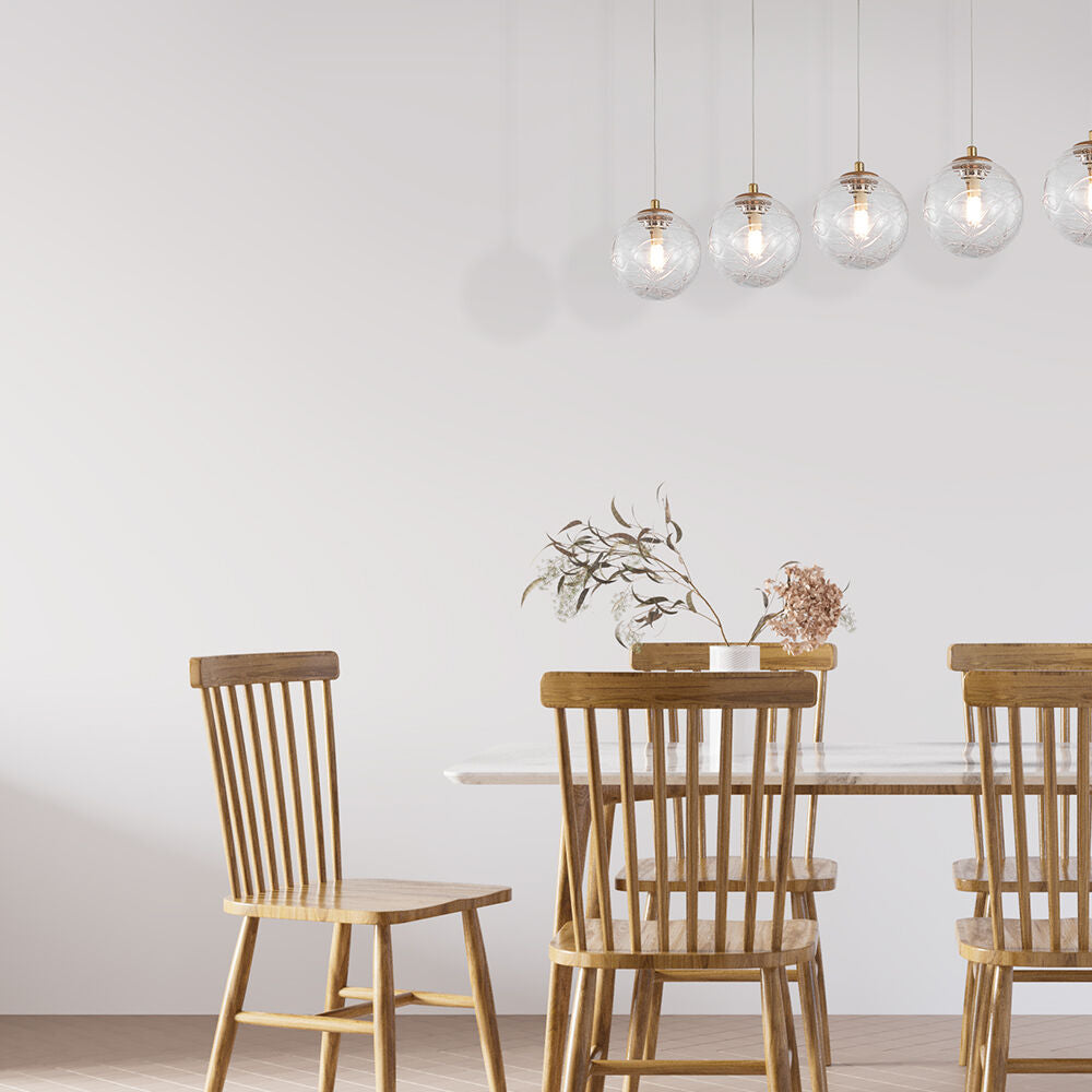 Lustra Maxi KENA Gold Abajur Transparent 5xG9