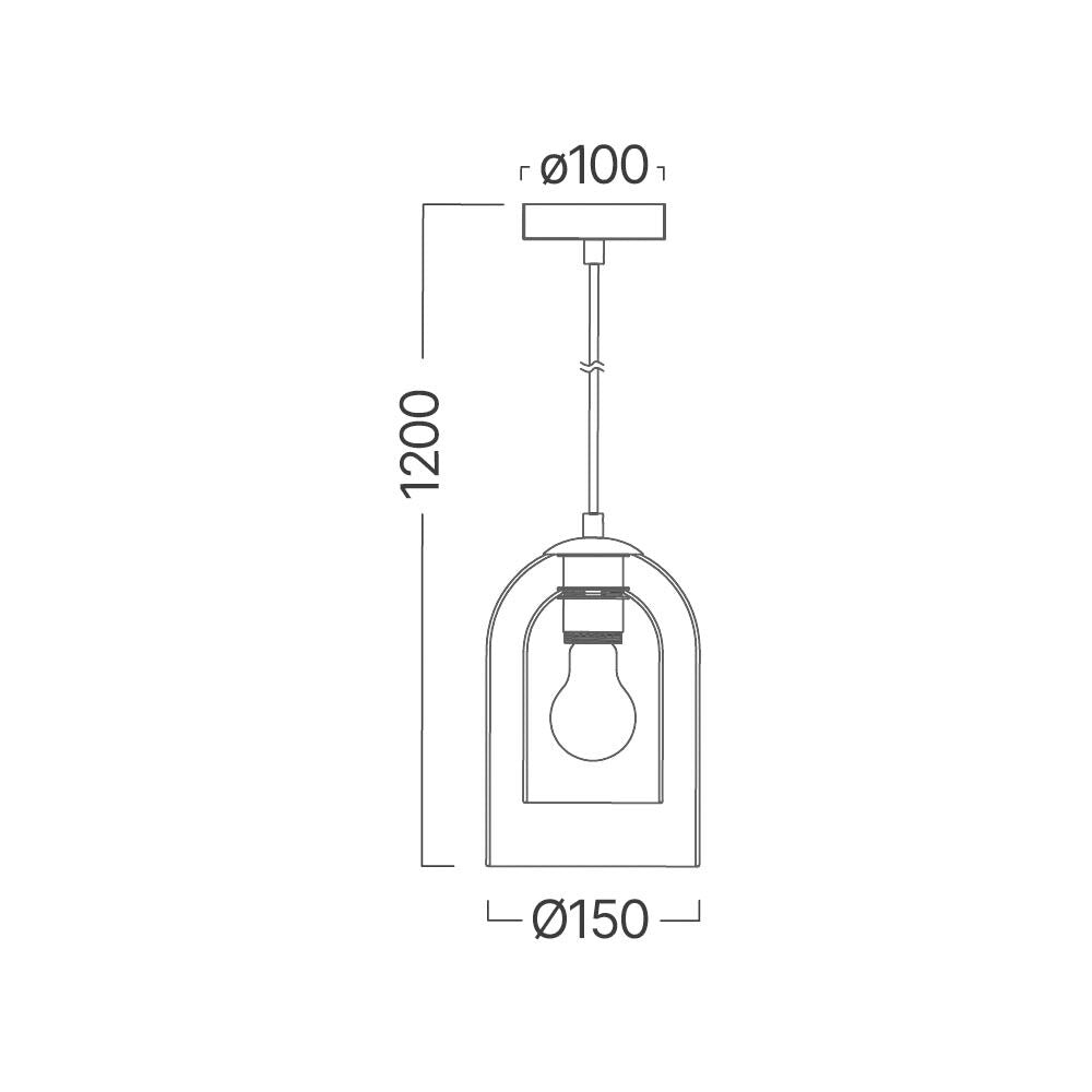 Pendul Smokey Negru Abajur Fumuriu 1xE27
