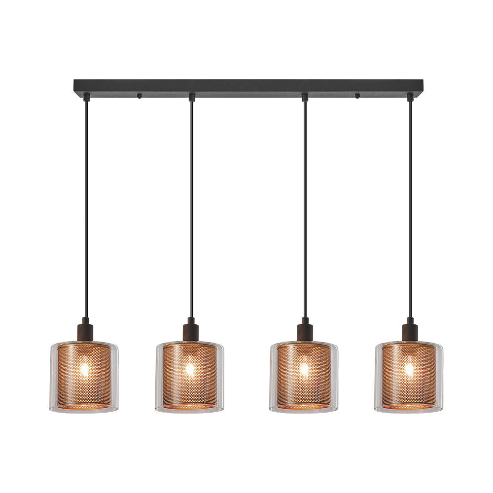 Lustra Suspendata Liniara 4xE14 Cooper Black